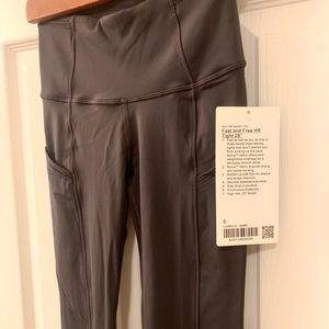 Lululemon Fast and Free High Rise Tight  28” in graphite grey